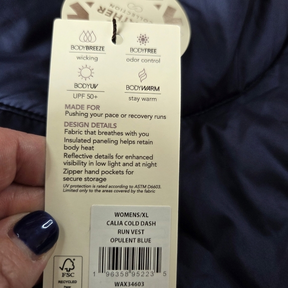 CALIA Cold Dash Run Vest - Women's Size Extra Large XL Opulent Blue New Outdoor - Picture 4 of 9